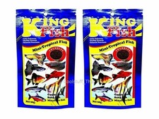 2x KING Fish Mini-Tropical Micro Pellet Crumbles Fish Food For Baby Guppy Fish