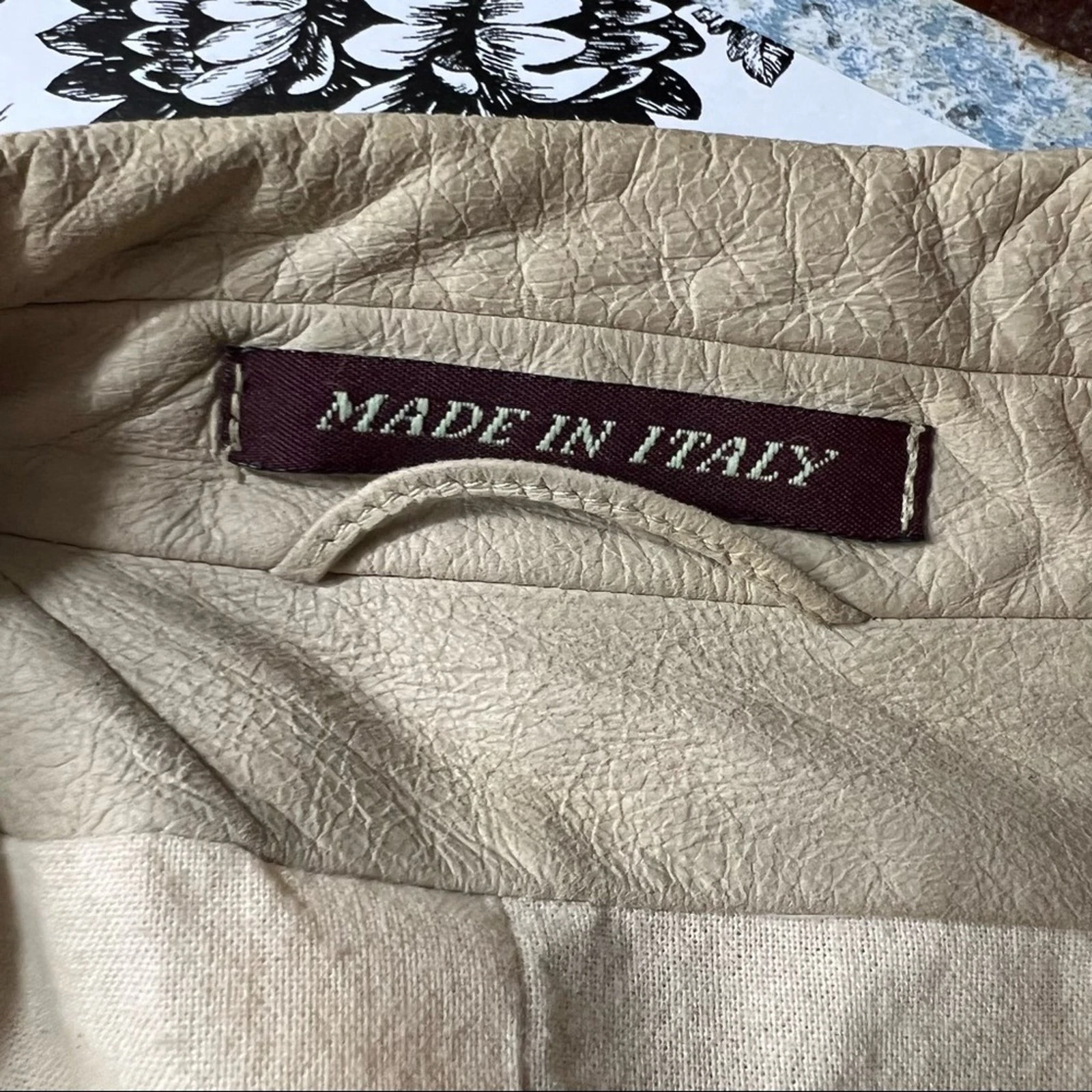 Paul Smith Leather Jacket Blazer Mens Medium 40 Taupe Made In Italy Sport Coat image 11