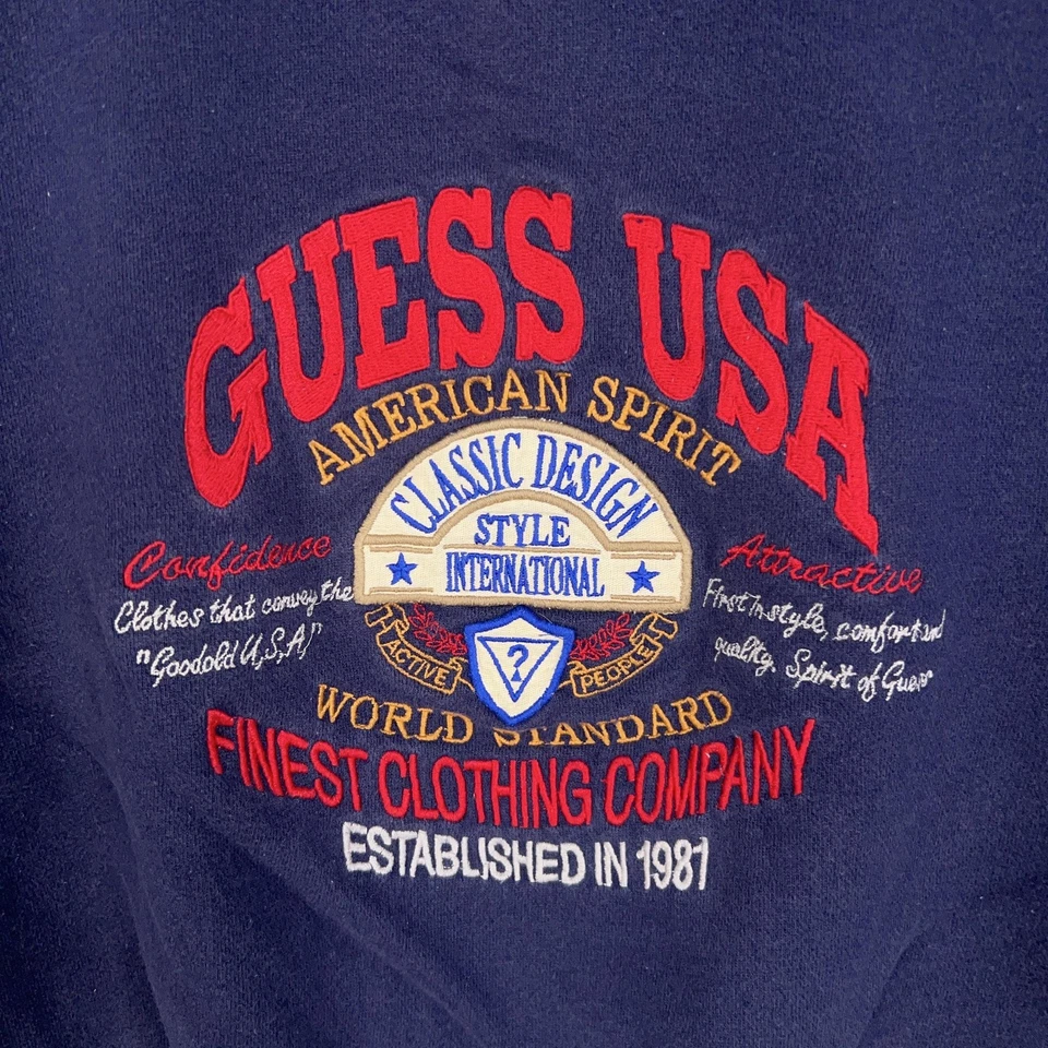 Vintage Guess Sweatshirt Kids Medium 12-14 Guess USA Logos Georges Marciano - Image 2 of 4