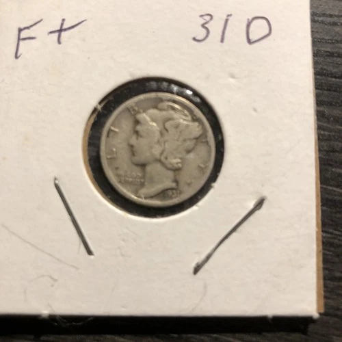 1931 D MERCURY DIME. FINE CONDITION. KEY DATE