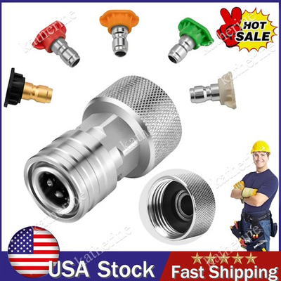 #ad Garden Hose to Pressure Washer Adapter 3 4quot; GHT to 1 4quot; Quick Connect Stainl US $18.99