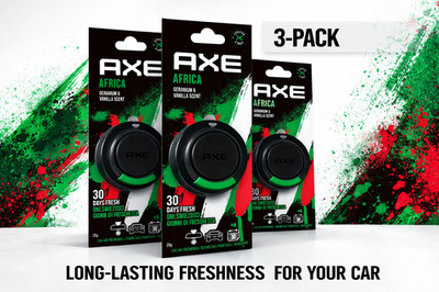 3x AXE Lufterfrischer Autoduft Innenraumduft 3D Hanging AFRICA Geranium&Vanilla
