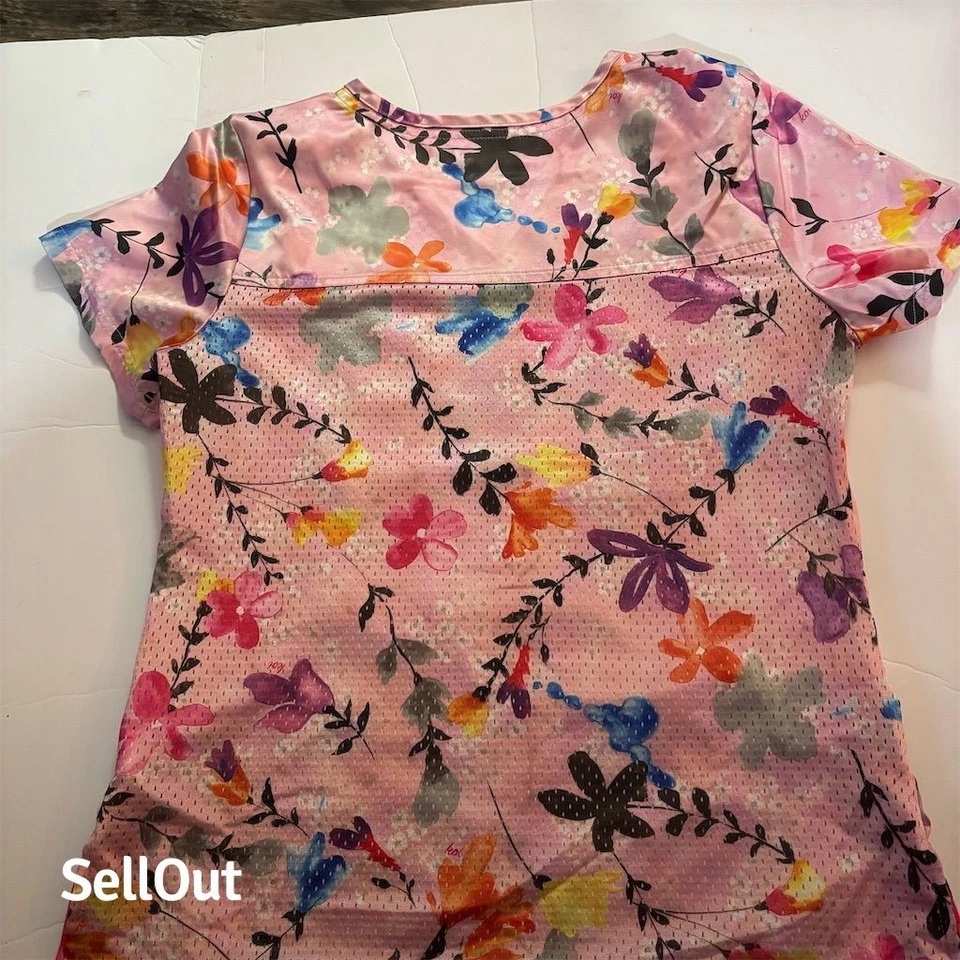 Blusa Médica Para Mujer KOI Estampado Floral Cuello en V Multicolor Talla S Foto 3 de 3