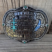 Cowboy Trophy Rodeo Style Belt Buckle with reserve high point
