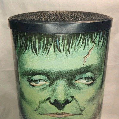 Frankenstein Cheinco 1960's Vintage Metal Trash Can Universal