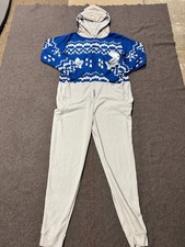 NWT Toronto Maple Leafs Mens Size M/L NHL One Piece Hooded Pajama Body Suit