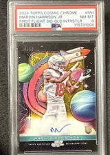 Marvin Harrison Junior 2024 Topps cosmic chrome on card auto /50 PSA 8 R/C SP