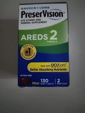 NEW BOX PreserVision AREDS 2 Formula 130 mini soft gels FREE SHIPPING! 09/25