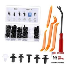 100 Pcs Bumper Retainer Clips, 6 Sizes Auto Push Pin Rivets Kit