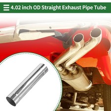 4 Od Straight Exhaust Pipe Tube 20inch Length Silver Tone