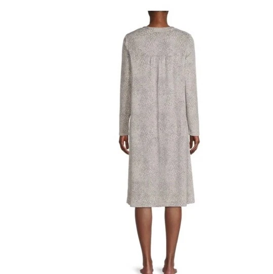 Camisón mujer Aria Collection terciopelo leopardo polar manga larga gris talla XL Foto 3 de 4