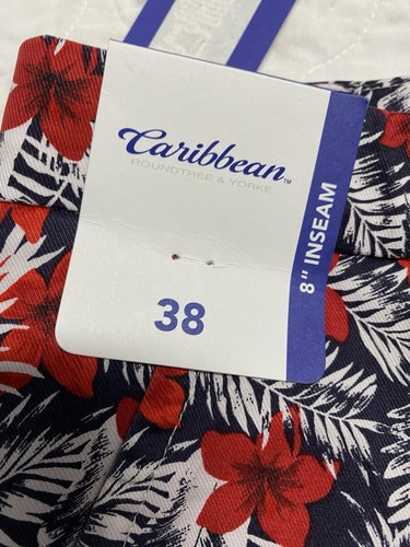 Pantaloncini Caraibi Nuovi con etichette Taglia 38 Stampa Blu Tropicale Cuciture 8" Outdoor Classico Chino - Foto 6 di 12