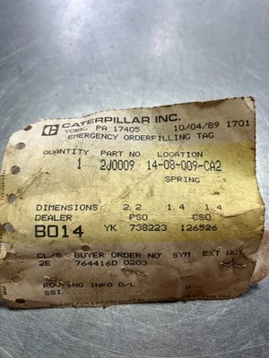 2J0009  GENUINE OEM CAT  SPRING   Caterpillar  2J-0009