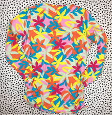 Lands End Multicolored Long Sleeve Adjustable Cover-Up SWIM TUNIC LARGE Shirt