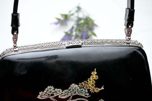 DEAR VANILLA JAPANESE KIMONO HANDBAG PURSE VINTAGE AUTHENTIC MADE IN JAPAN - Picture 8 of 9
