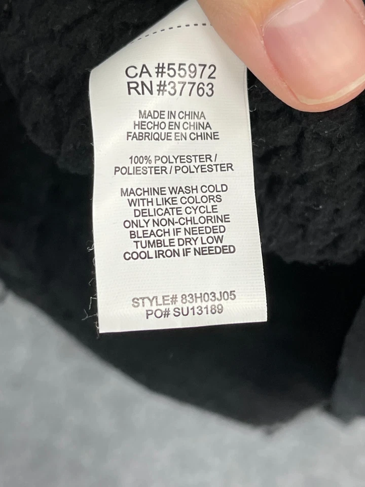 Chaleco C and C California Mujer Pequeño Negro Imitación Cuero Cuello Peludo Moto Cremallera Foto 4 de 4