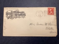 ICOLLECTZONE  US 1901 Gould Granite Company  Iowa Advertising Cover (A100)