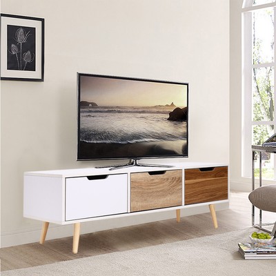 Mdf Corner Tv Cabinet Unit Wooden 2 Drawers Tv Stand Sideboard