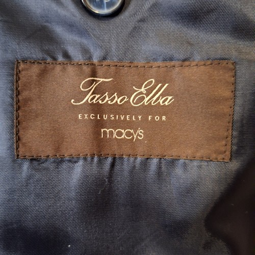 Tasso Elba Sport Coat Blazer Mens 42L Blue Gray Houndstooth - Picture 7 of 10