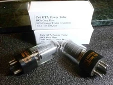 Pair RCA Grey Plate 6v6 GTA Power Tubes 8/15 on the Orange Tester