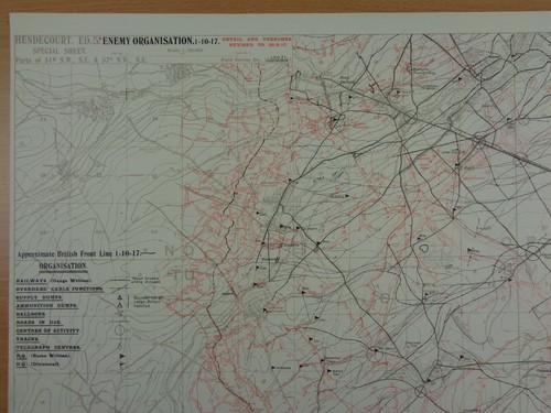 WK1 "SONDERBLATT" GRABENKARTE mit "FEINDSORGANISATION" mit dem Titel "HENNEZHOF" - Bild 4 von 12