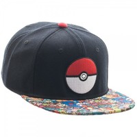 Bioworld Official Pokemon Pokeball Sublimated Bill Snapback Hat on sale Bioworld Official Pokemon Pokeball Sublimated Bill Snapback Hat on sale