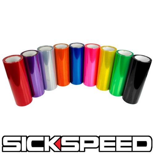 SICKSPEED GLOSSY FILM COVER VINYL WRAP SHEET HEADLIGHT/FOGLIGHT TINT - Picture 1 of 10