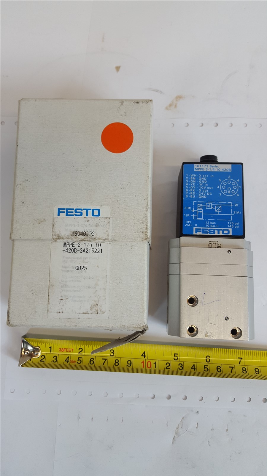Festo MPPE-3-1/4-10-420B Proportional Pressure Regulator 161171 12bar 175psi New
