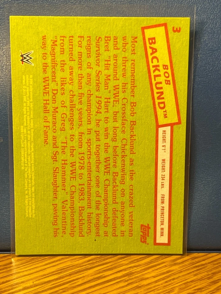 Bob Backlund 2015 Topps WWE Heritage - #3 - - Image 2 of 2