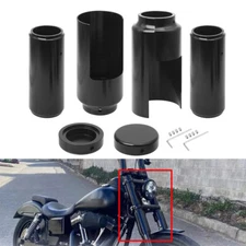 Full Upper Lower Fork Tube Cover Caps Kit For Harley Dyna Street Bob 2006-2017