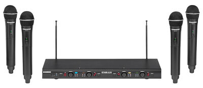 Samson Stage-412 Quad Handheld VHF Wireless Microphones Frequency Agile Mics