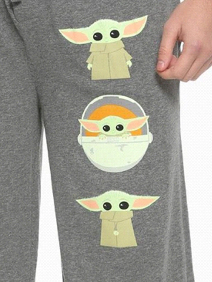 Pantalones de salón Mandalorian gris Baby Yoda para hombre - Nuevos con etiquetas Foto 3 de 4
