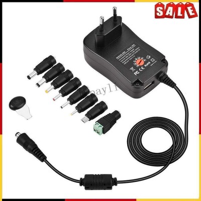 Universal Netzteil 1000mA 3V 4,5V 5V 6V 7,5V 9V 12V AC/DC +8 Adapter Stecker FR