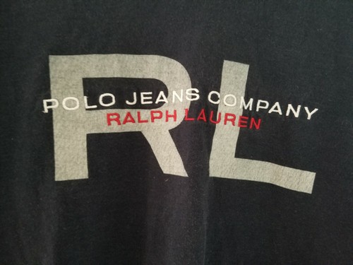 Vintage Mens XL Ralph Lauren RL Long Sleeve Spell Out Logo Polo Jeans T Shirt - Picture 2 of 4