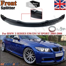 FOR BMW 3 SERIES E90 E91 M SPORT FRONT SPLITTER BUMPER LIP CARBON LOOK 2005-2008