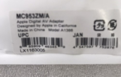Apple Digital AV Adapter MC953ZM/A VGA Adapter für iPad iPhone A1368 - Bild 5 von 9