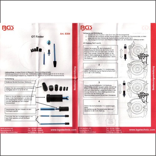 BGS Germany Automotive TDC Top Dead Centre Ignition Finder Via Spark Plug Set A+ - Bild 3 von 6
