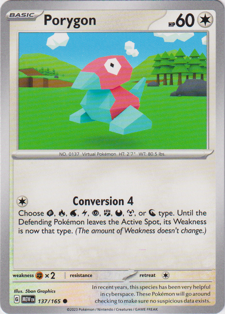 Pokémon - 151 -  Porygon - 137/165  - NM/M