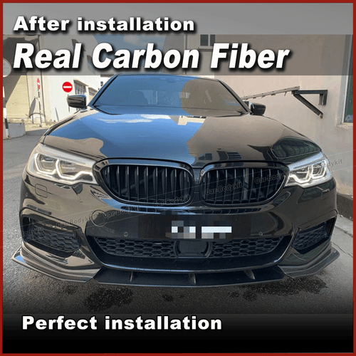 Alerón divisor delantero labio delantero de carbono se adapta al paquete BMW G30 G38 M 2017-2020 - Imagen 4 de 11
