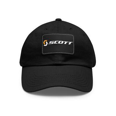 Scott Bicycle Racing Logo Dad Hat Leather Patch Adjustable