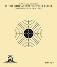 NRA TQ-9 Official 25 Foot International Free Pistol Target -- 100 on Tagboard