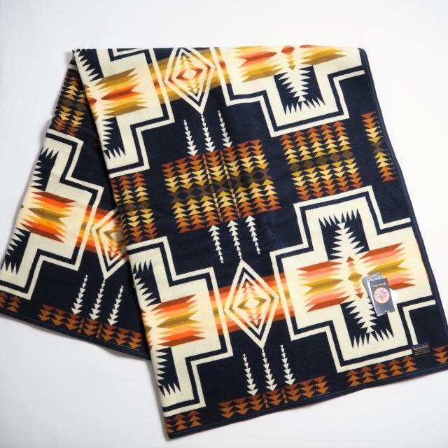 PENDLETON wool large blanket HARDING (162cmx203cm) / NAVY