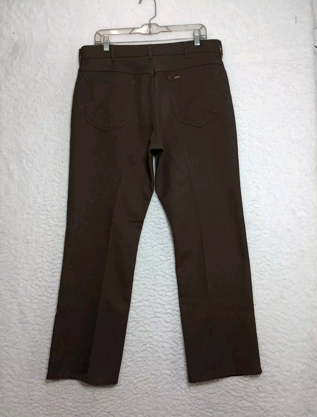 Vintage Lee Pants Mens 36×30 Brown Pleated Slacks Polyester Wrancher Rn