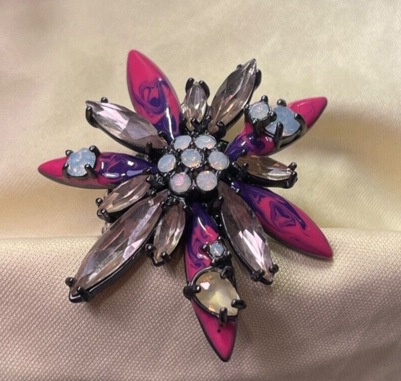 Erickson Beamon Rocks Statement Flower Ring Size 7 - image 5