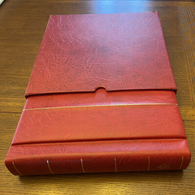 Leuchttrum lighthouse Togo stamp album red slipcase 132 pages no stamps