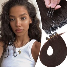 Nano Ring 100 Remy Human Hair Extensions Micro Loop Beads I Tip Thick Full Head