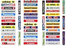 SUBBUTEO 50 PUBBLICITA’ STADI ITALIANI ANNI ‘80 ADESIVI  per GRADINATA e TRIBUNA