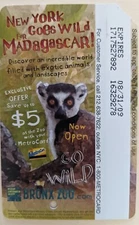 Bronx Zoo, NYC MetroCard, Never Used-Expired, Mint Condition