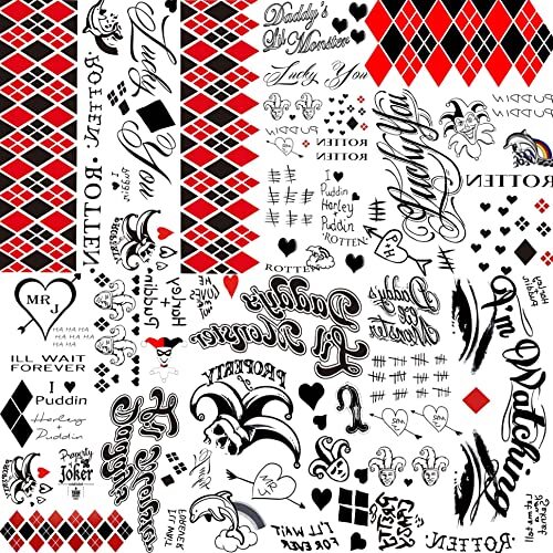 Harley Quinn Fake Tattoos A5 Like ink