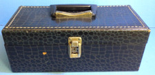 Vintage Black Faux Alligator Cassette Storage Holds 30